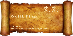 Kudlik Kinga névjegykártya